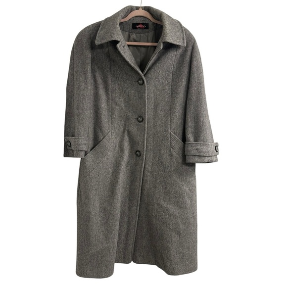 VINTAGE ALORNA Women’s Long Wool blend Coat Large Petite. - Picture 3 of 9